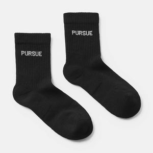 Jacquard Quarter Socks - Black (Unisex) Pursue Fitness 2