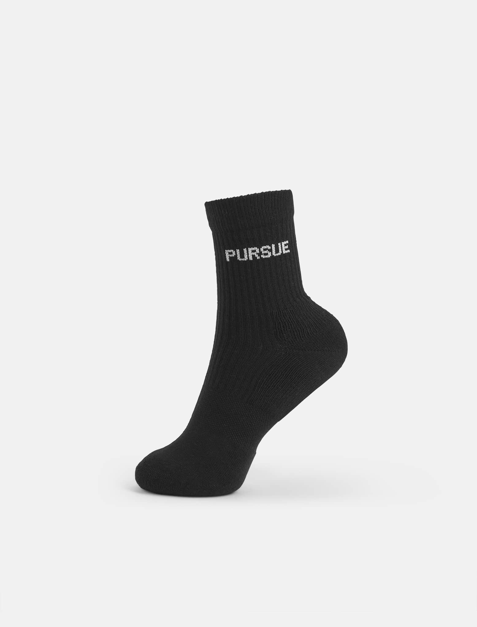 Jacquard Quarter Socks - Black (Unisex) Pursue Fitness 1