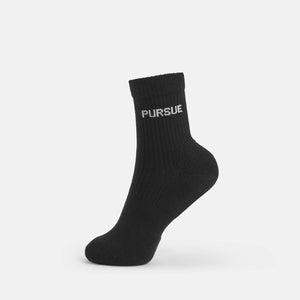 Jacquard Quarter Socks - Black (Unisex) Pursue Fitness 1