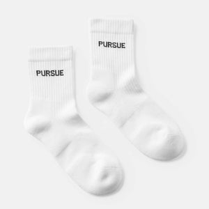 Jacquard Quarter Socks - White (Unisex) Pursue Fitness 2