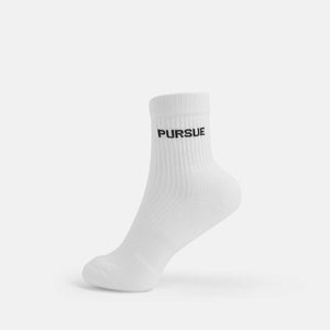 Jacquard Quarter Socks - White (Unisex) Pursue Fitness 1