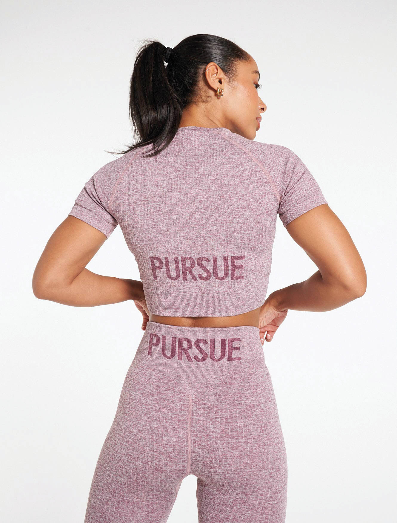 Lounge Seamless Crop T-Shirt / Lavender Marl Pursue Fitness 2