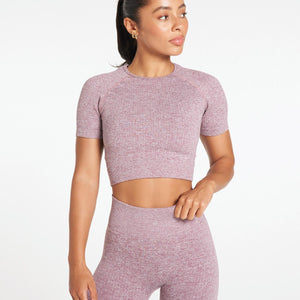 Lounge Seamless Crop T-Shirt / Lavender Marl Pursue Fitness 1