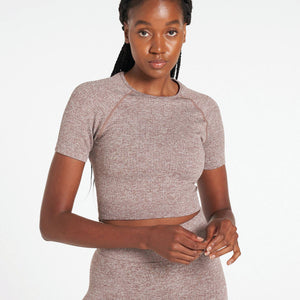 Lounge Seamless Crop T-Shirt / Mocha Pursue Fitness 3