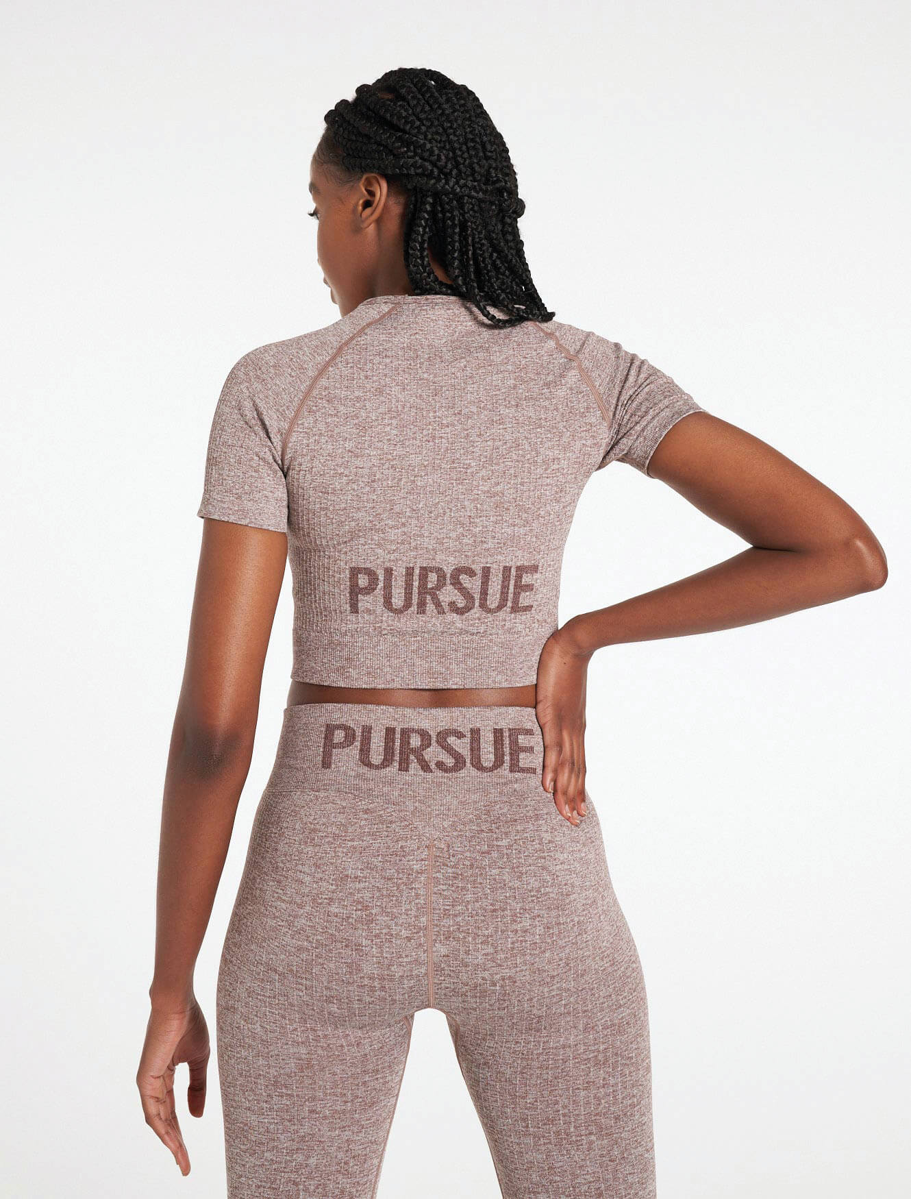 Lounge Seamless Crop T-Shirt / Mocha Pursue Fitness 4