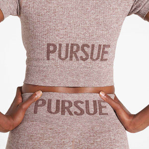 Lounge Seamless Crop T-Shirt / Mocha Pursue Fitness 6