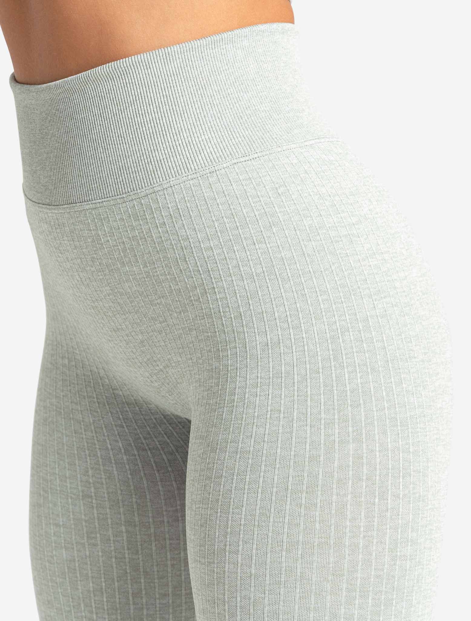 Sage Green Snatched Rib Cuffed Detail Leggings