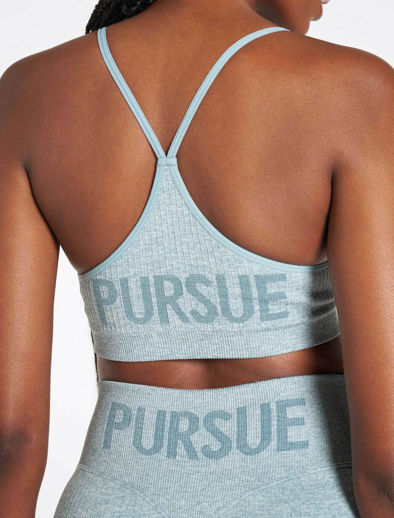 Lounge Seamless Sports Bra / Sky Blue Pursue Fitness 1