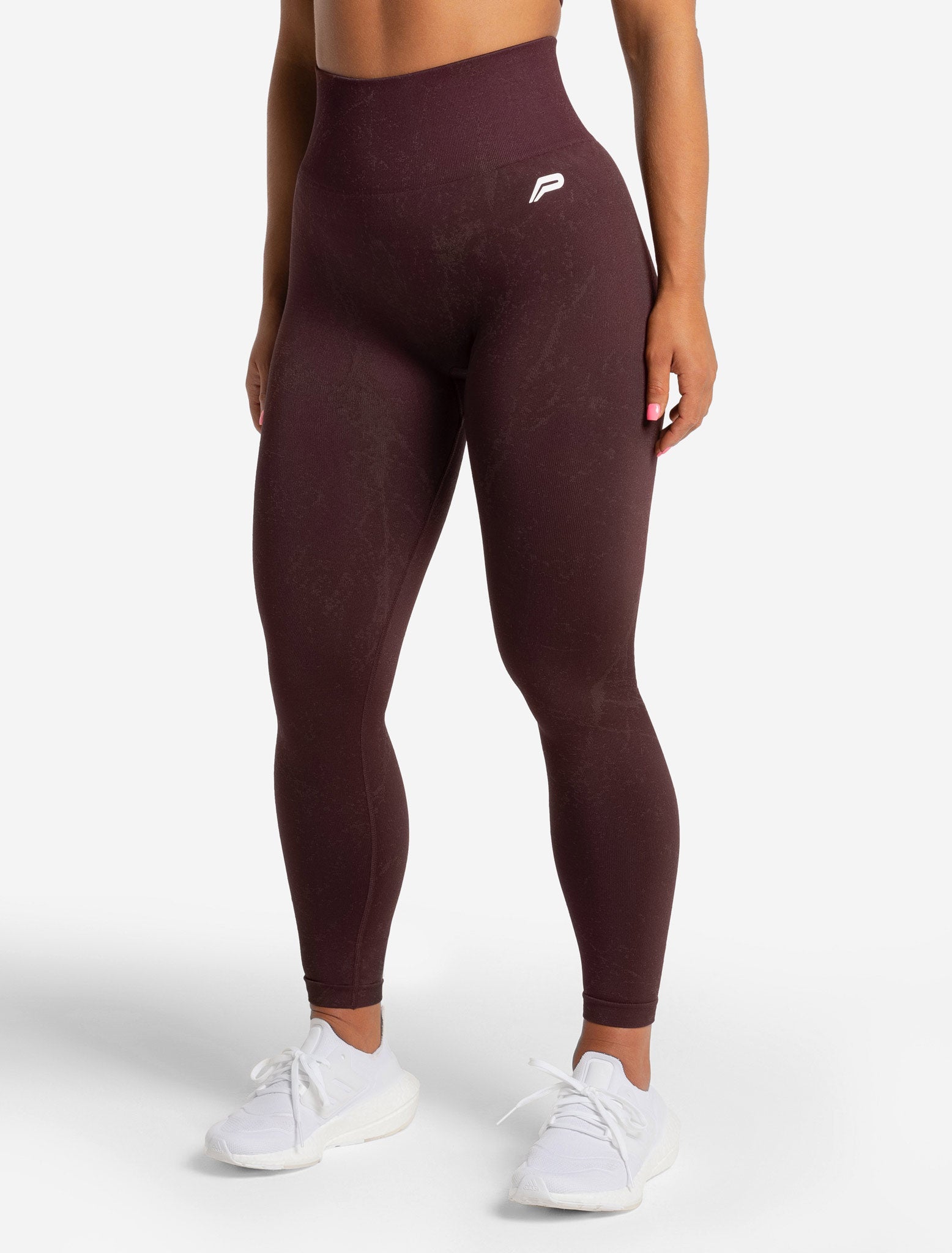 Marble Seamless Leggings, Black Cherry