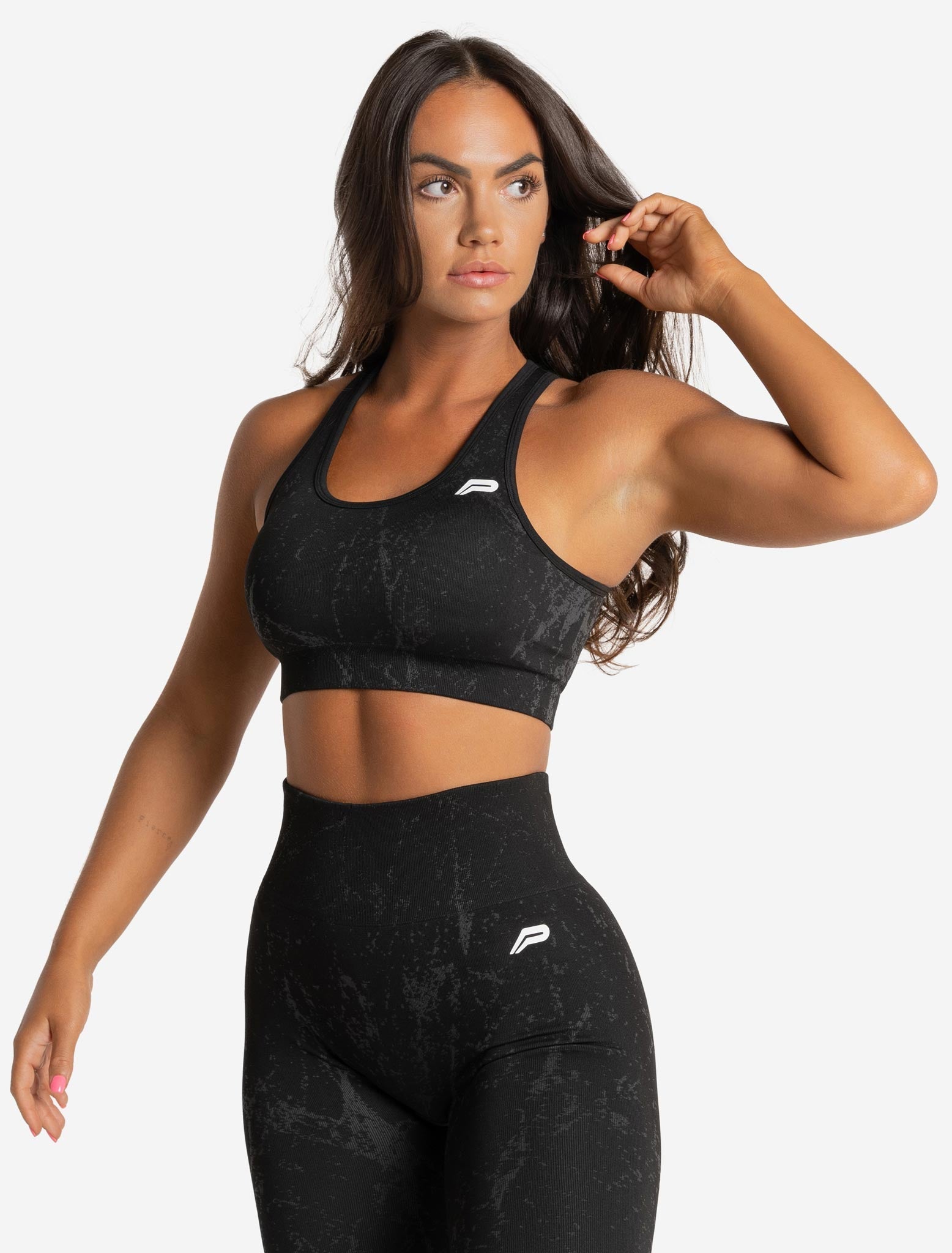 Gymshark Flex Sports Bra – Black Marl – Brofit