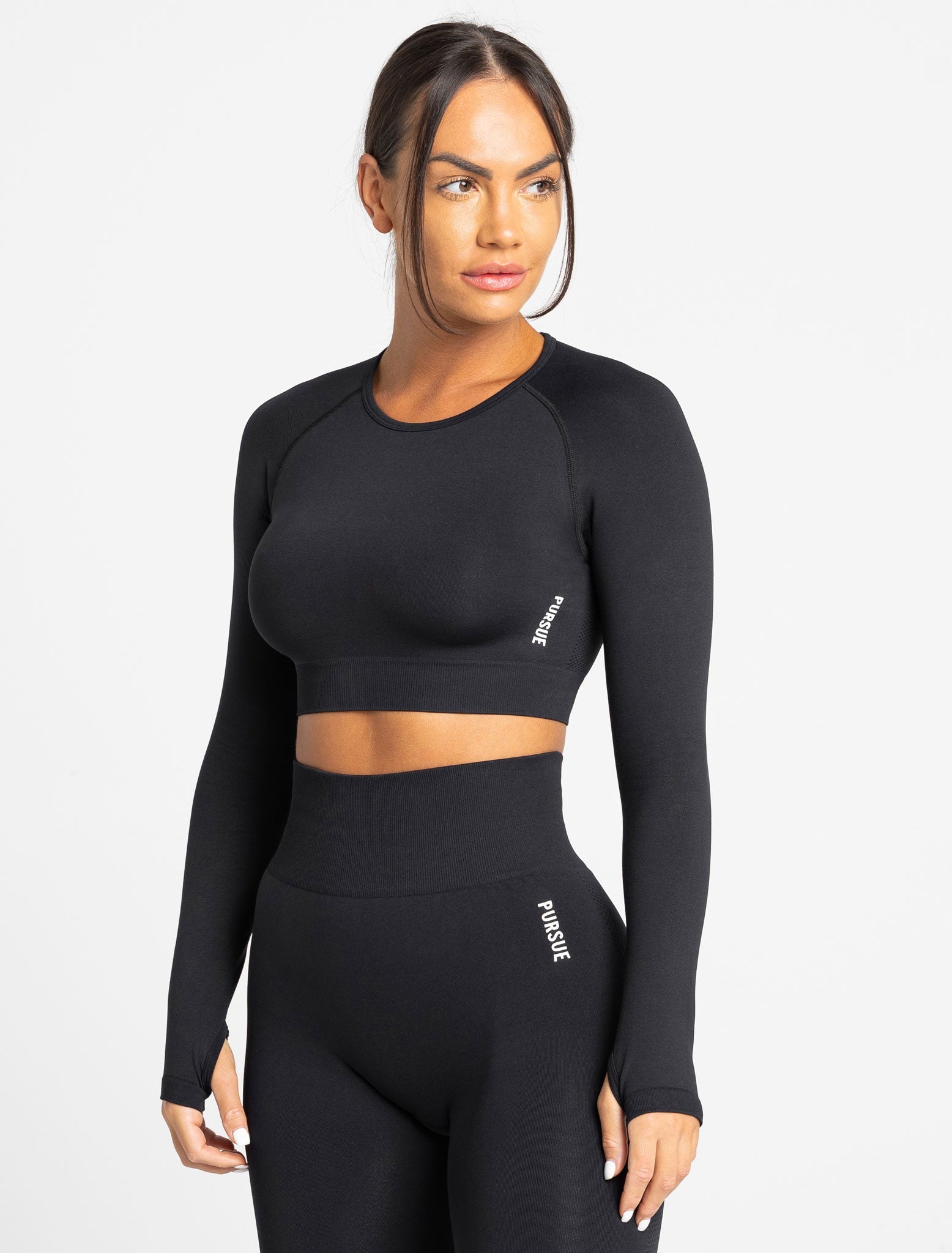 Move Seamless Long Sleeve Crop Top / Black Pursue Fitness 6