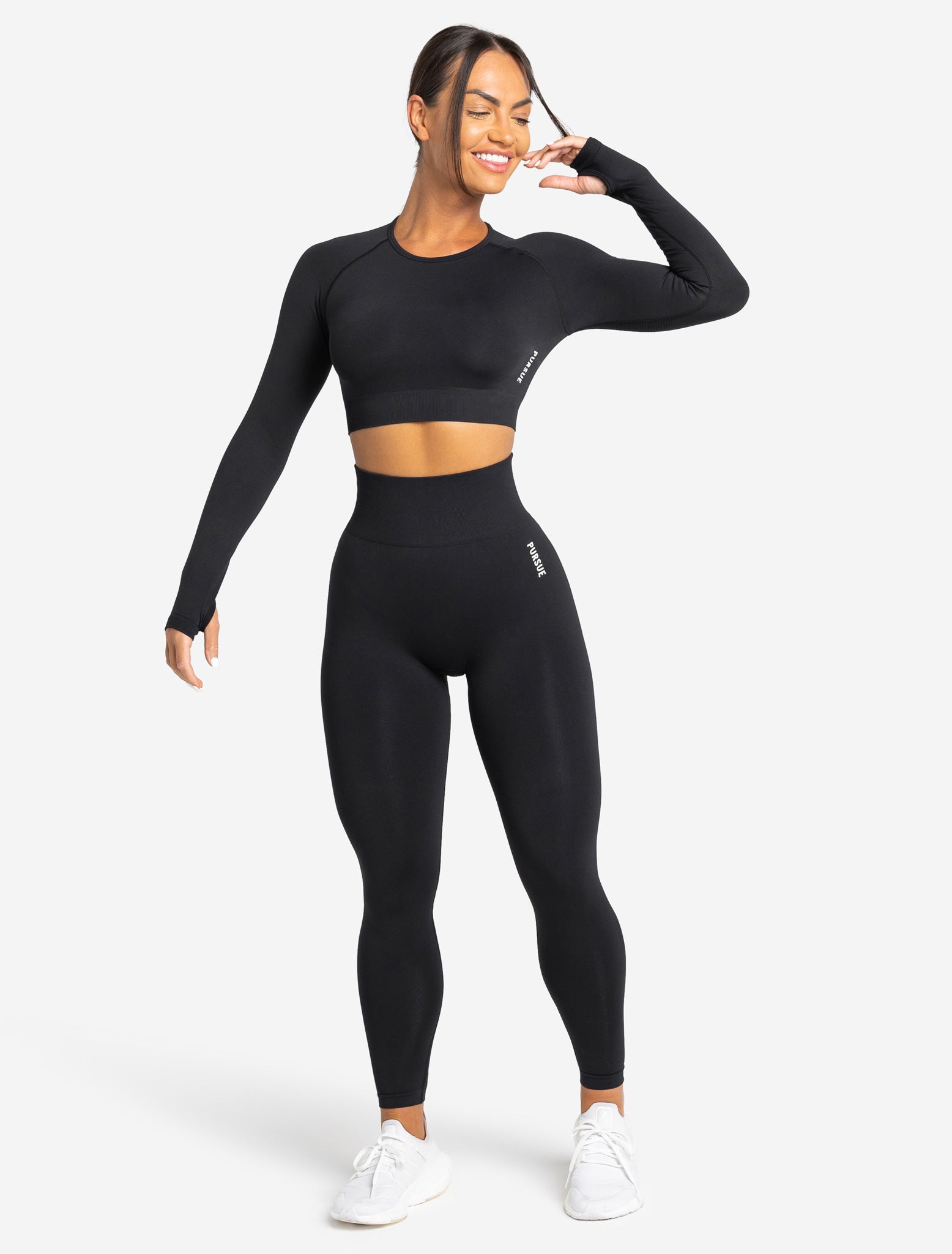 Long sleeve running crop top top