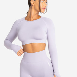 Move Seamless Long Sleeve Crop Top / Lilac Pursue Fitness 1