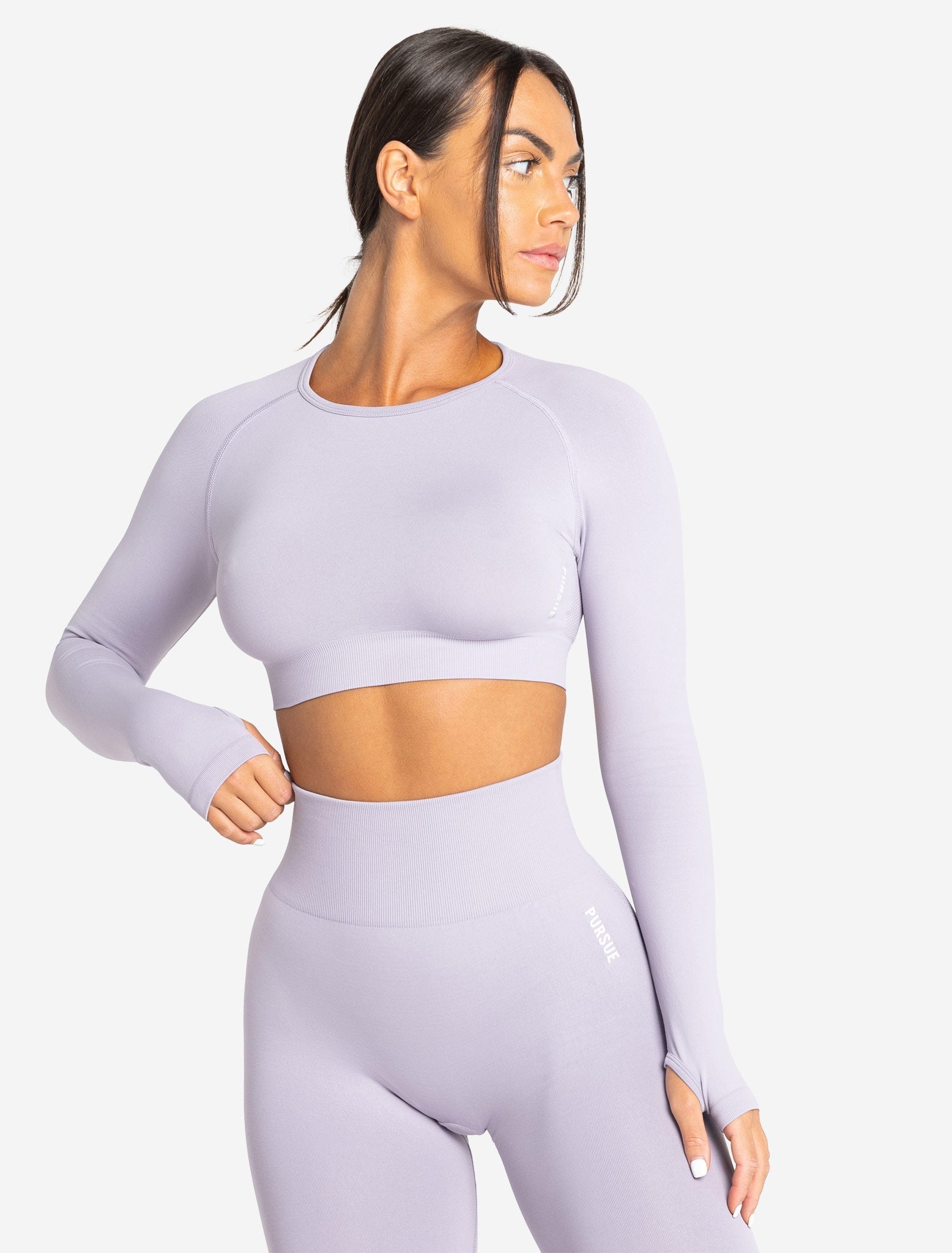 Move Seamless Long Sleeve Crop Top / Lilac Pursue Fitness 1