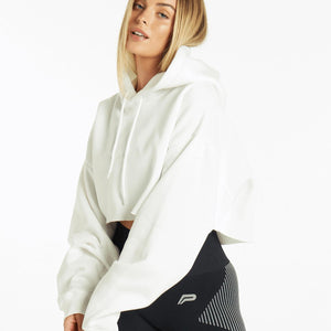 Oversized Crop Hoodie / Pure White Pursue Fitness 1