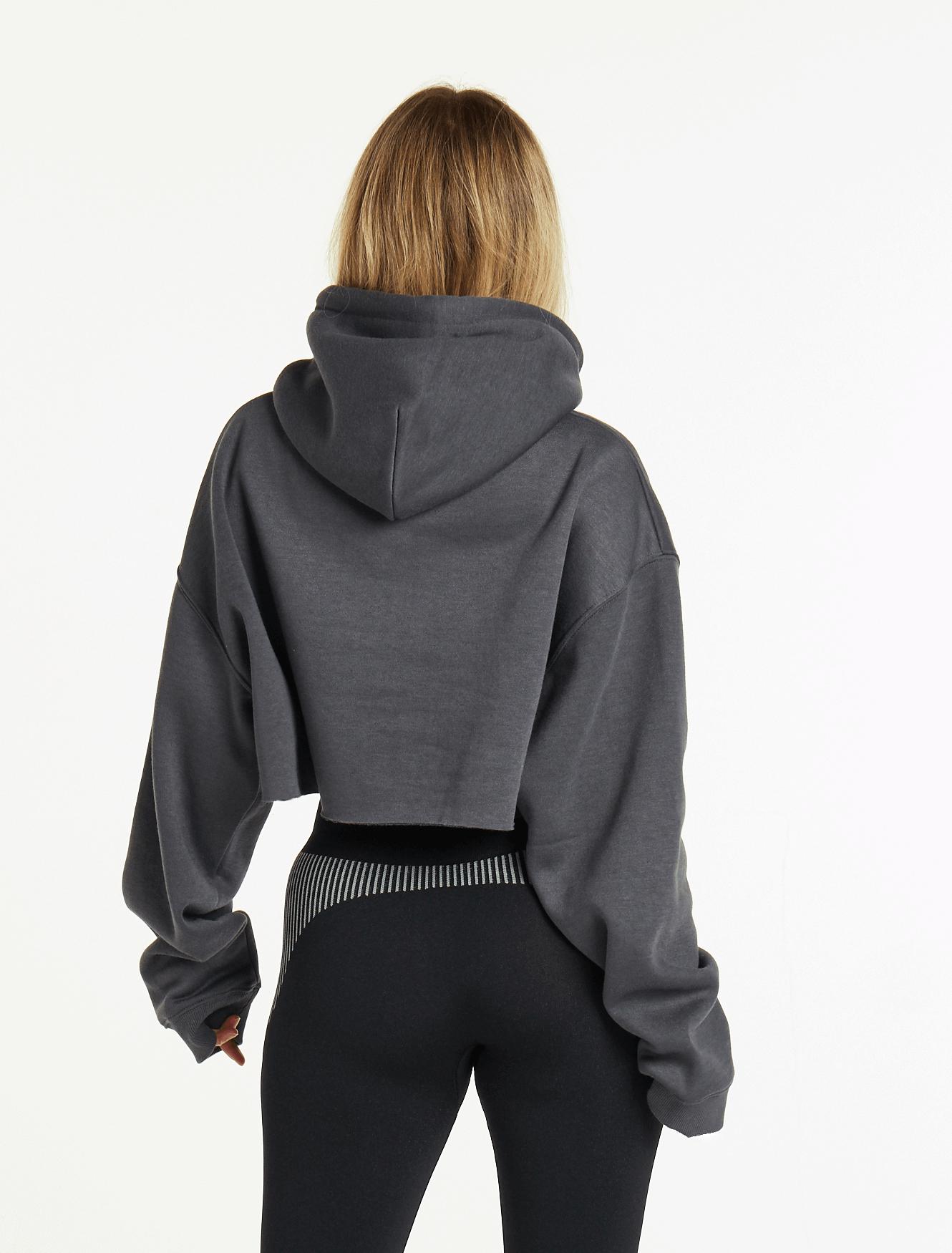 crop oversized hoodie- SchoolPro - Main Image