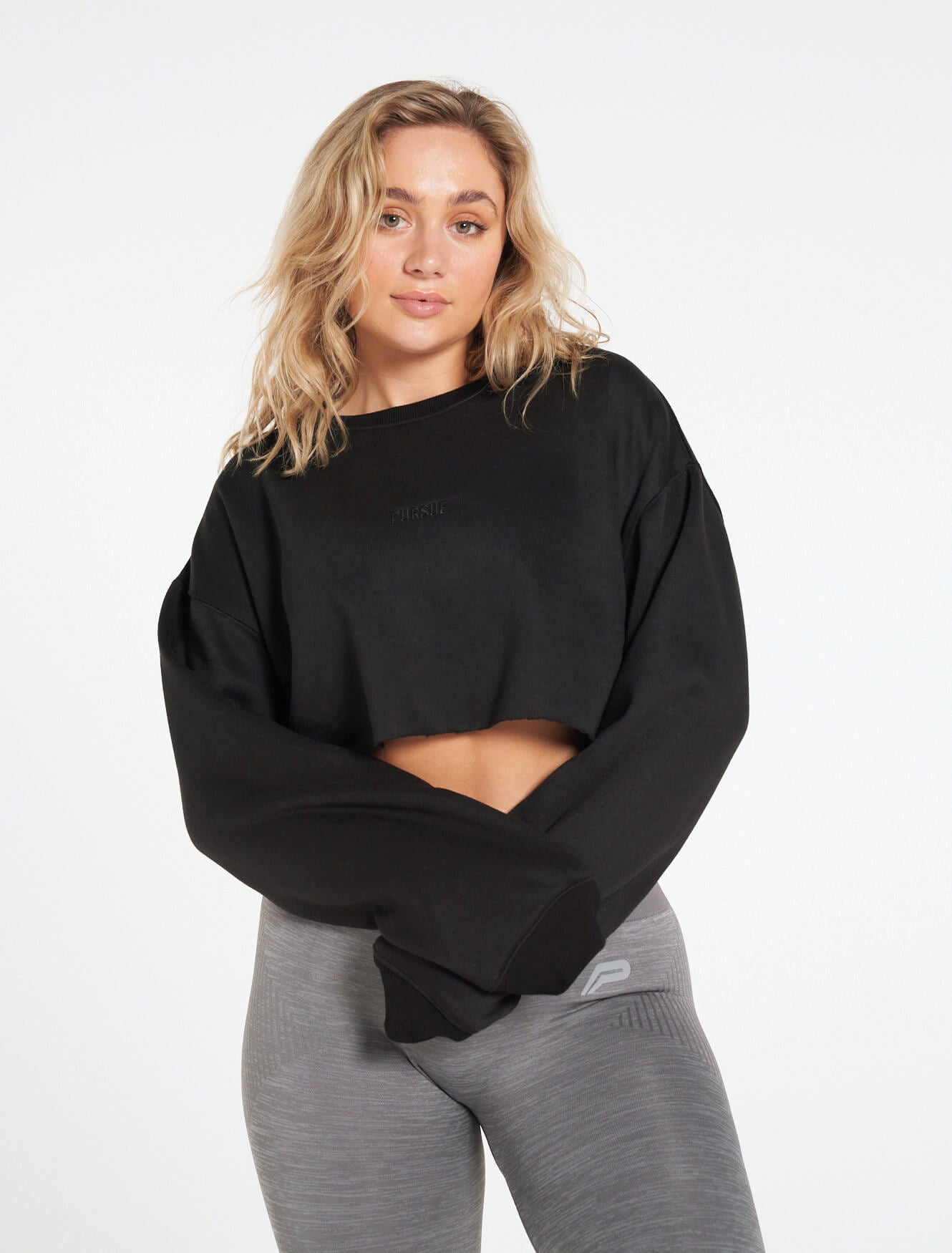 Black Women Oversized Workout Crop Top at Rs 220/piece in Kovilpatti