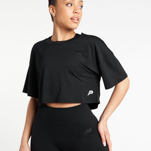 Oversized Crop T-Shirt / Black Pursue Fitness 2