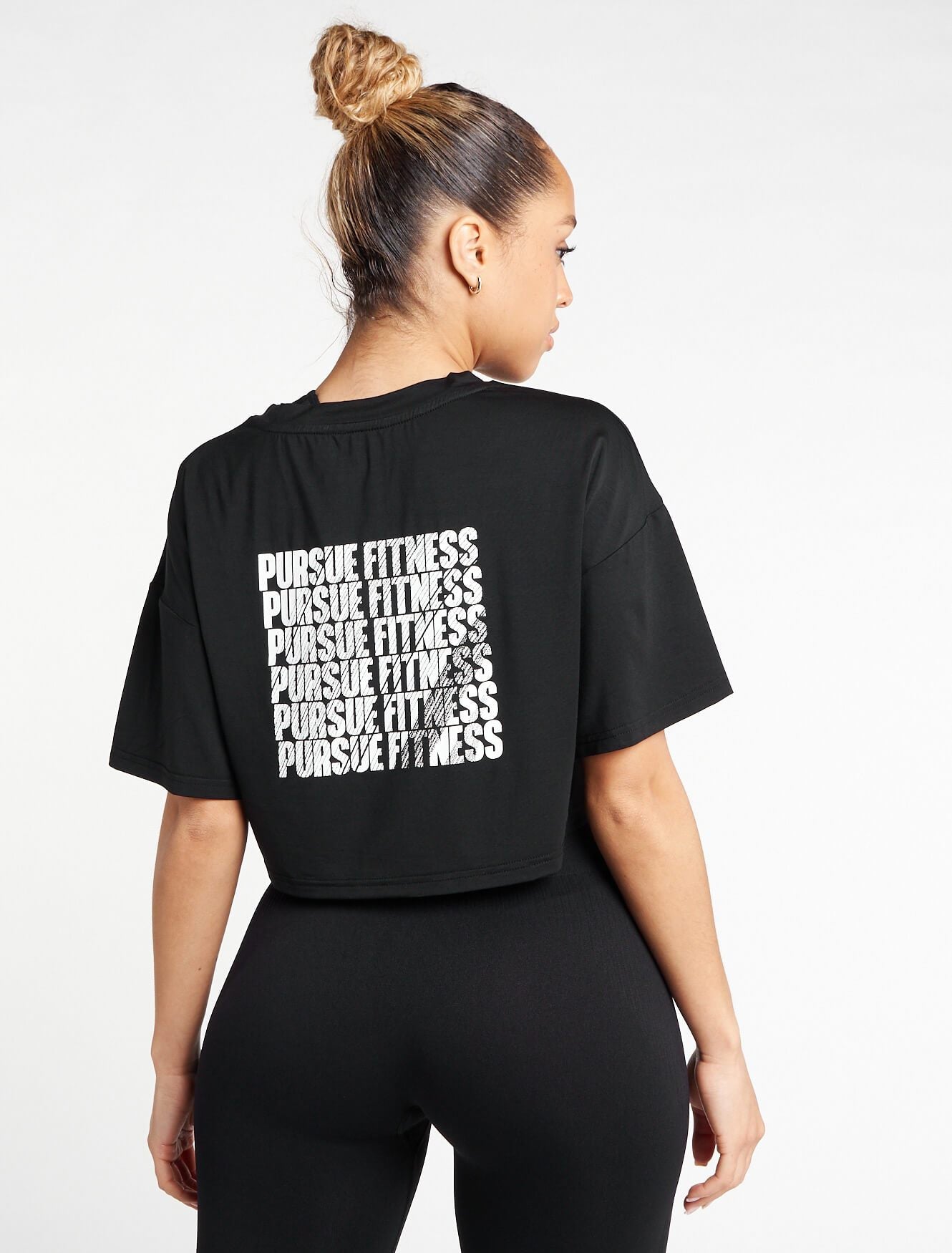 Oversized Crop T-Shirt / Black Pursue Fitness 1