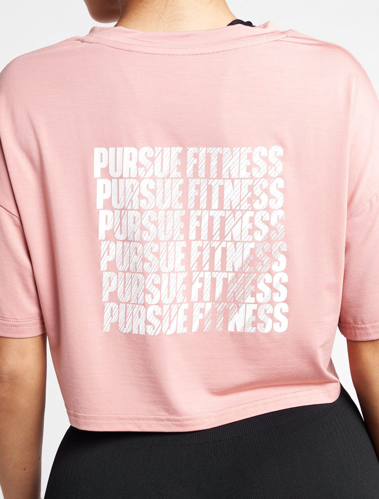 Oversized Crop T-Shirt / Dusky Pink Pursue Fitness 3