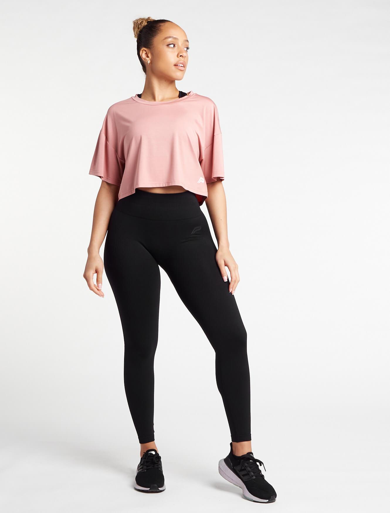 Oversized Crop T-Shirt / Dusky Pink Pursue Fitness 7