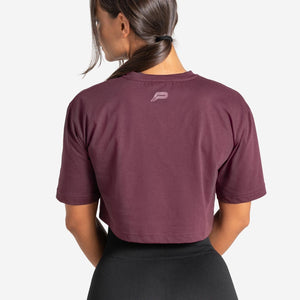 Oversized Crop T-Shirt / Maroon Pursue Fitness 2