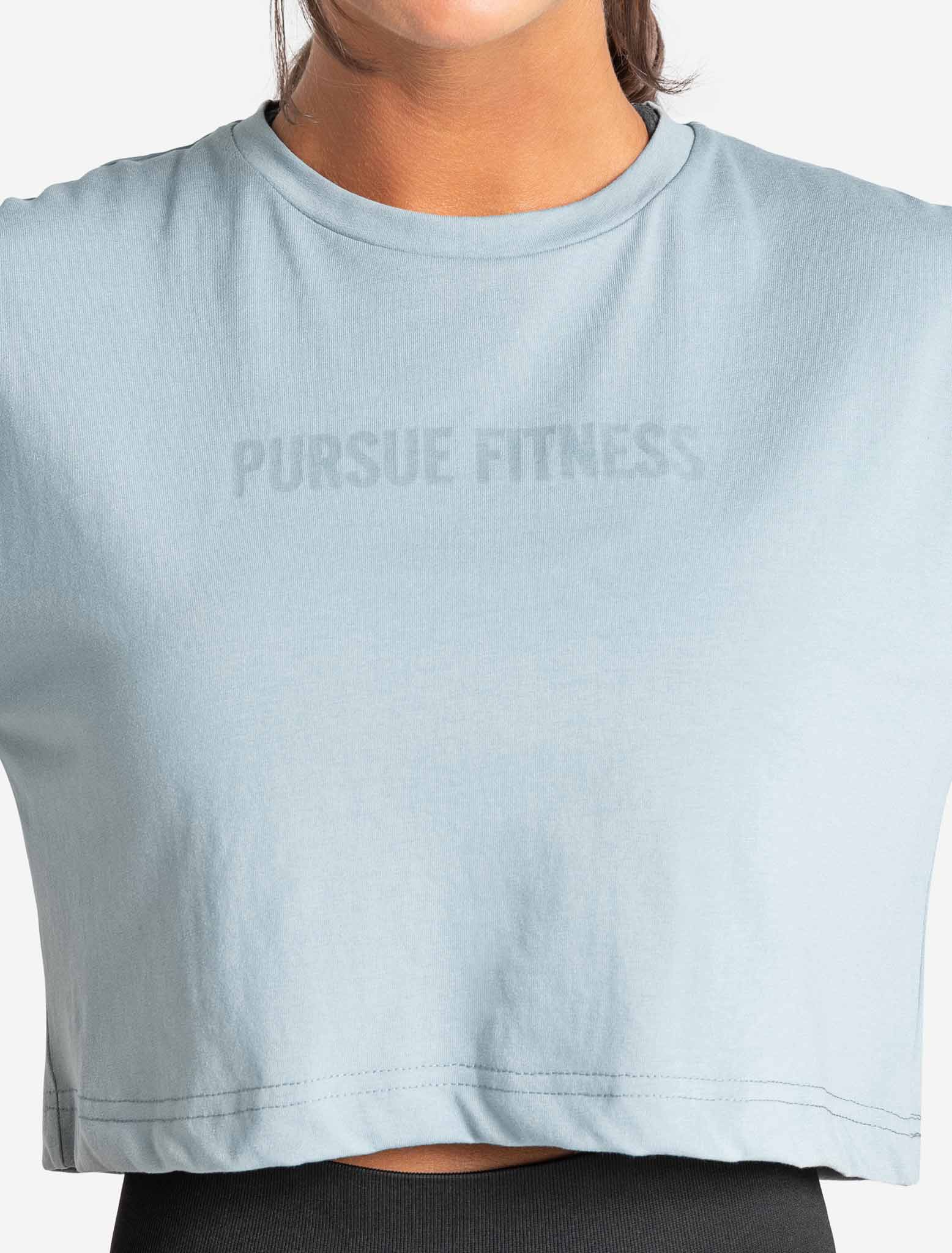 Oversized Crop T-Shirt / Moonstone Blue Pursue Fitness 4