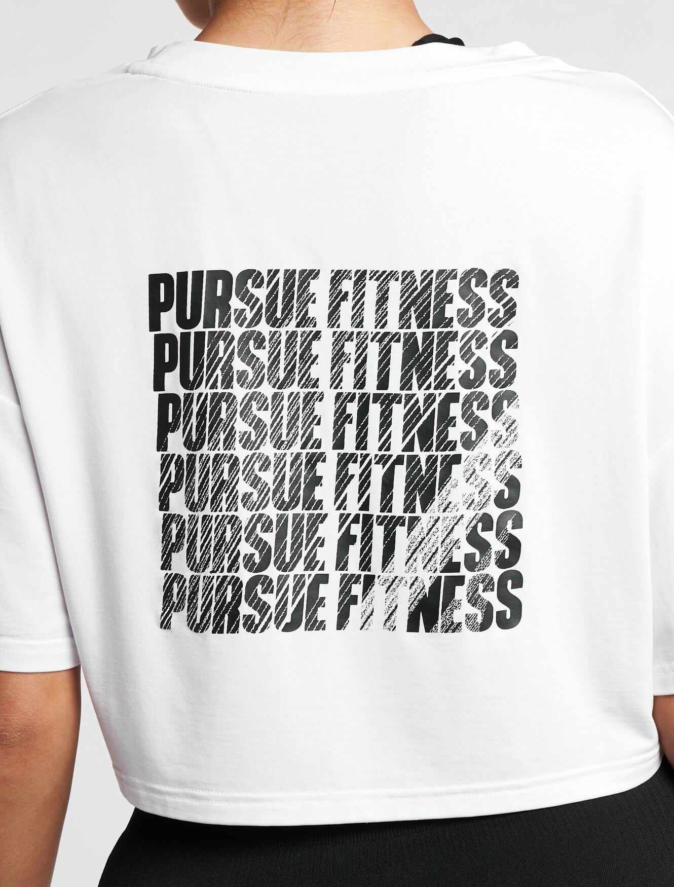 Oversized Crop T-Shirt / White Pursue Fitness 4