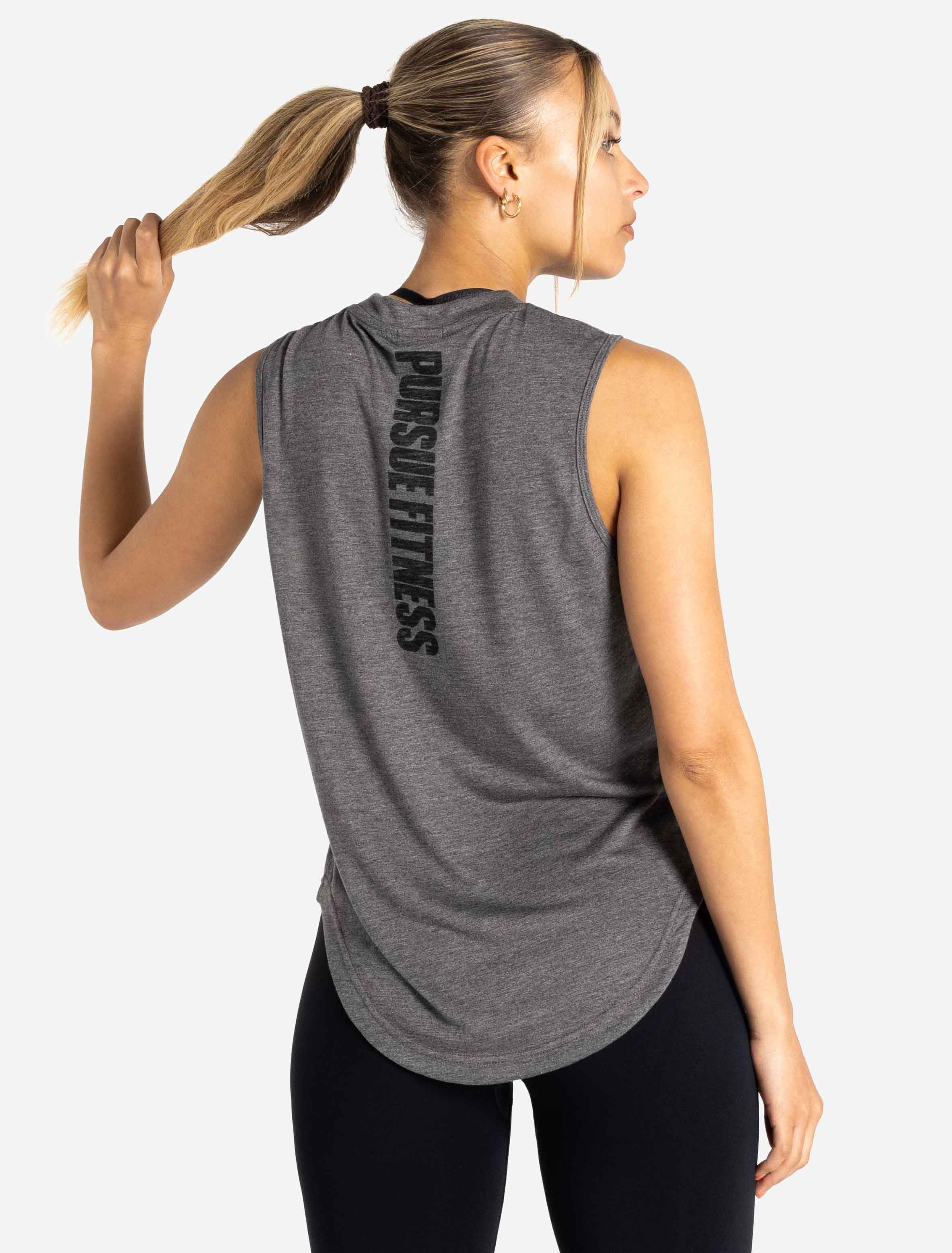 Graphi Tank Oversized Graphic Tank | Charcoal Black | Pursue Fitness