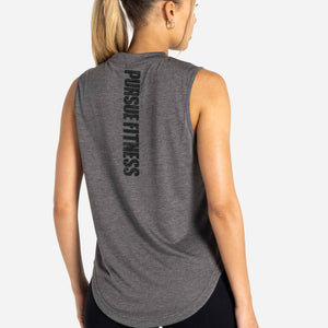 Oversized Graphic Tank / Charcoal Black Pursue Fitness 1