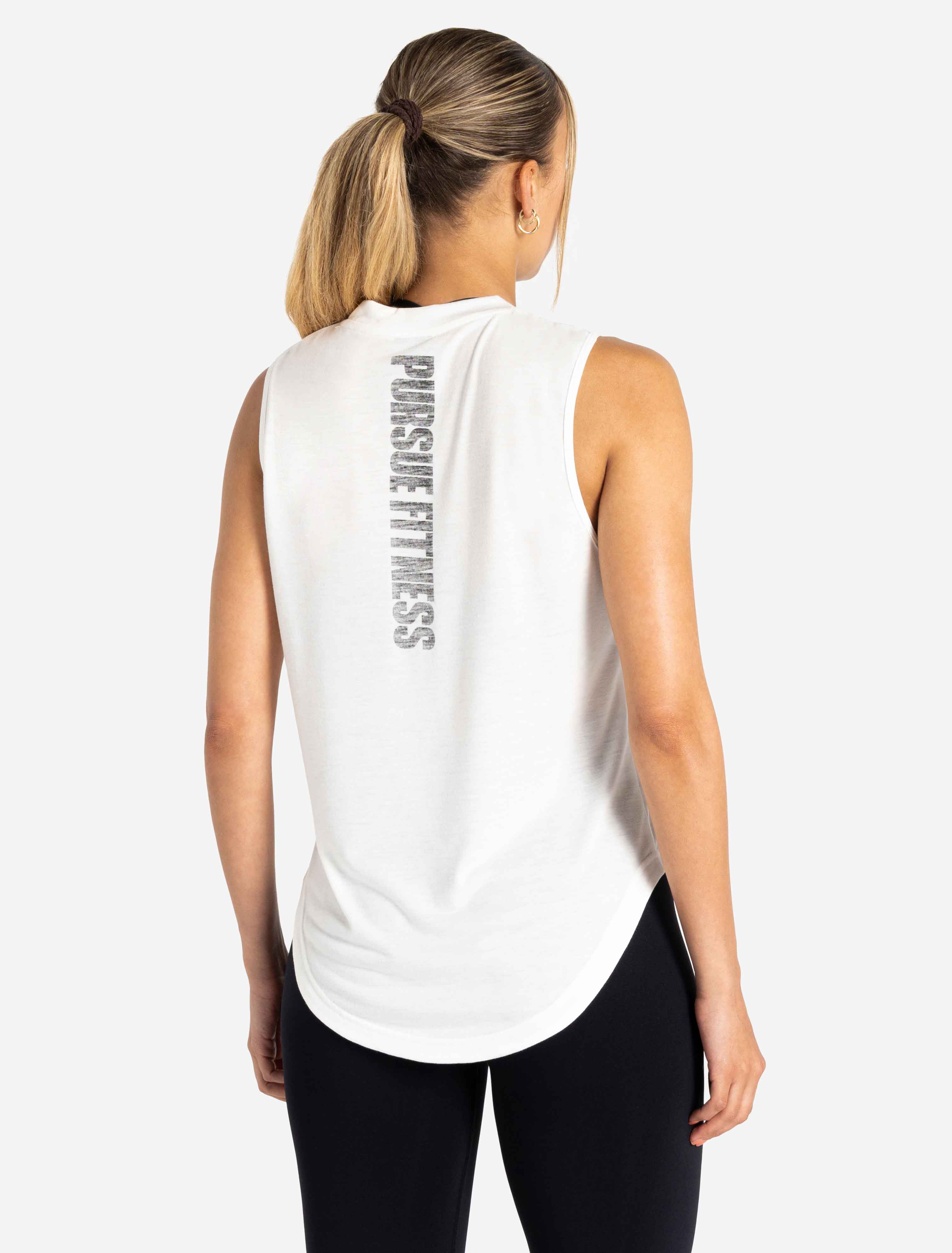 Oversized Graphic Tank | White | Pursue Fitness