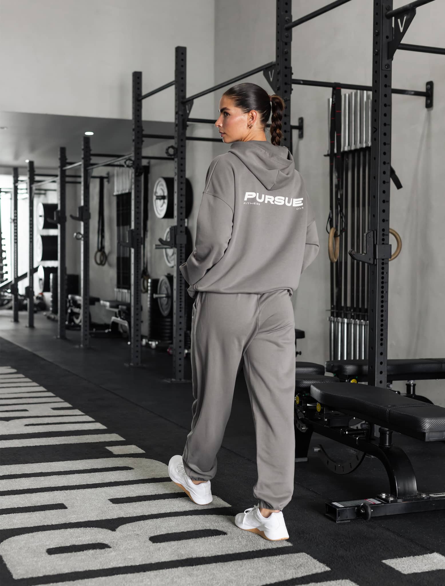 Oversized Hoodie - Mushroom Grey Pursue Fitness 2
