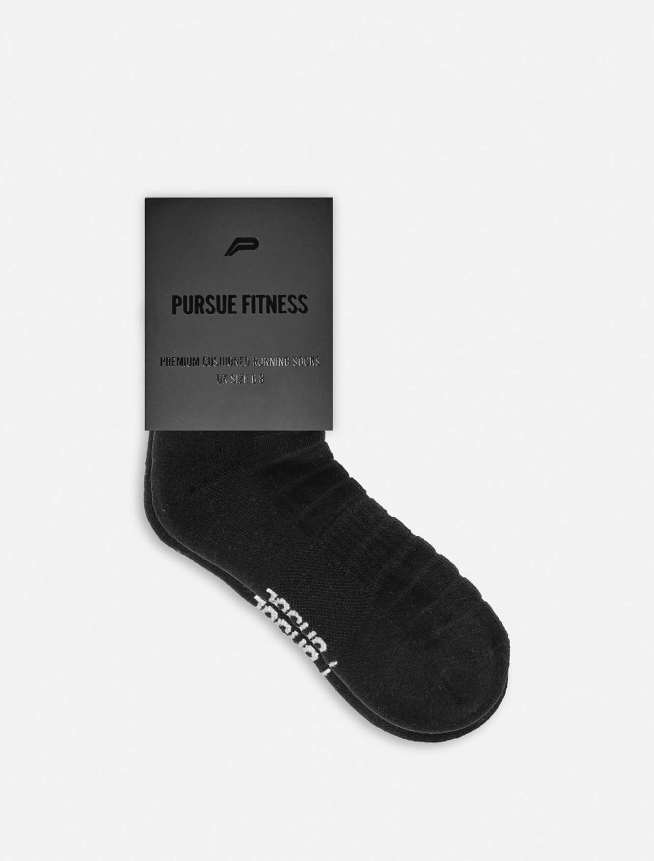 Premium Cushioned Running Socks / Black Pursue Fitness 2