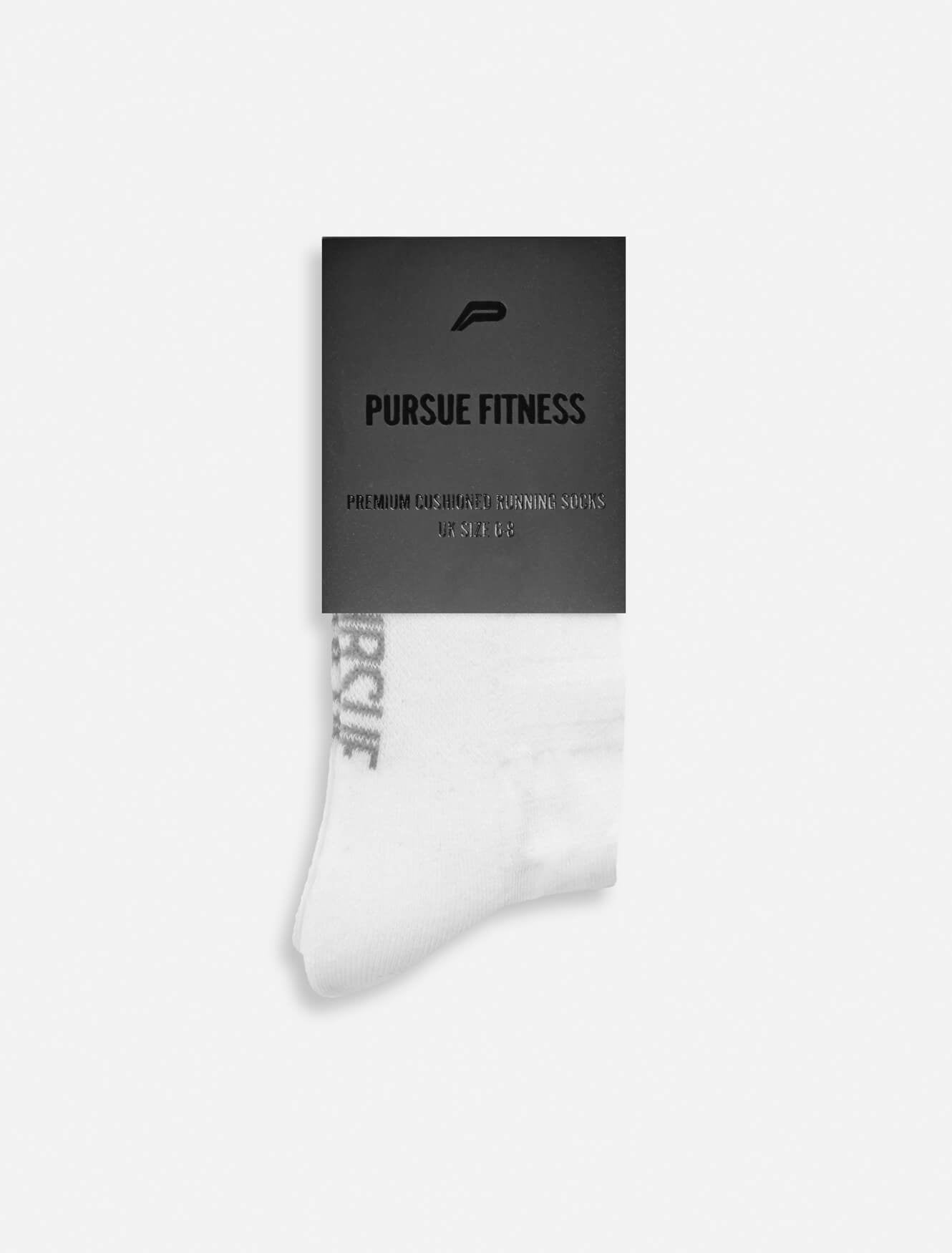 Premium Cushioned Running Socks / White Pursue Fitness 5