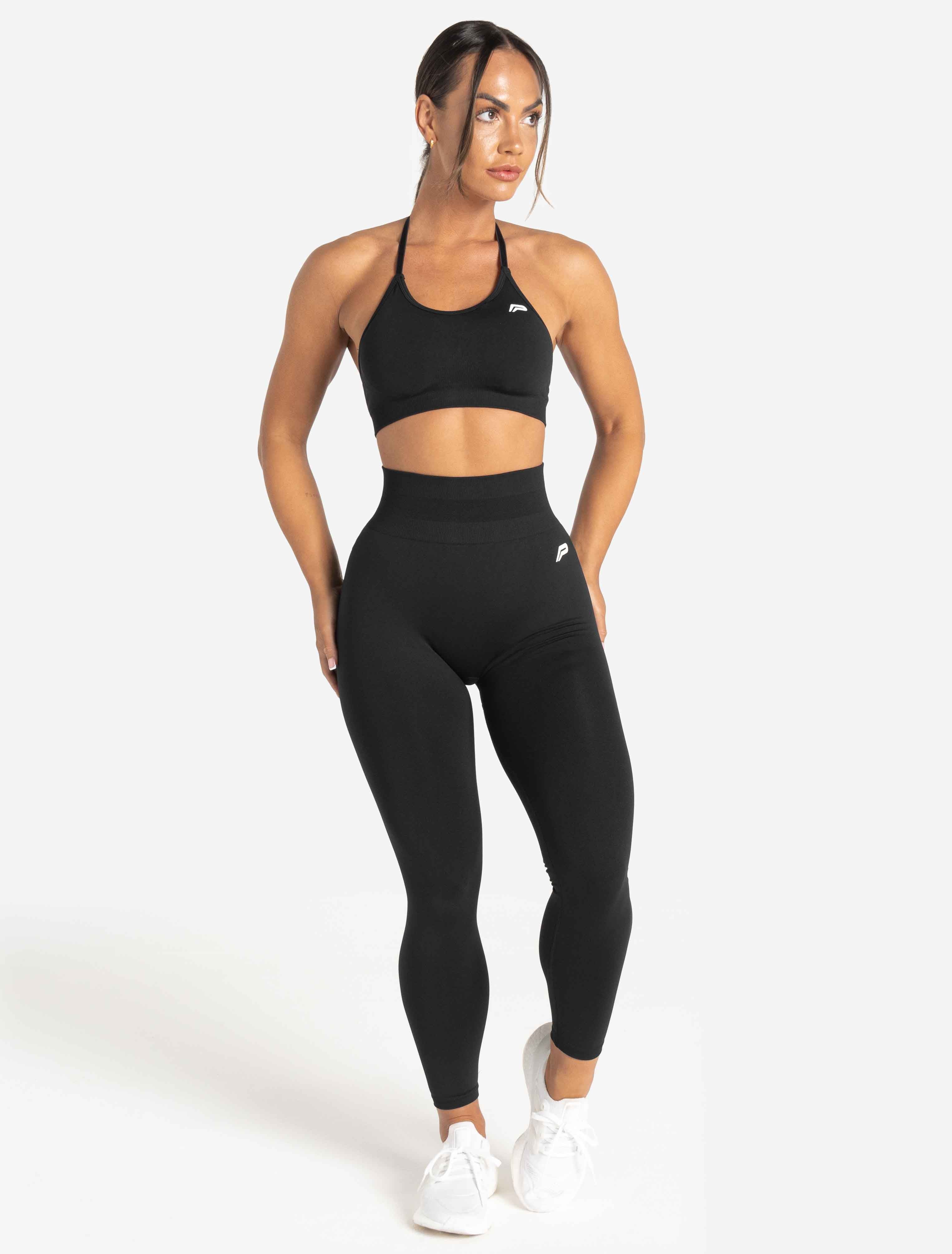 Halle Seamless Scrunch Leggings - Black White