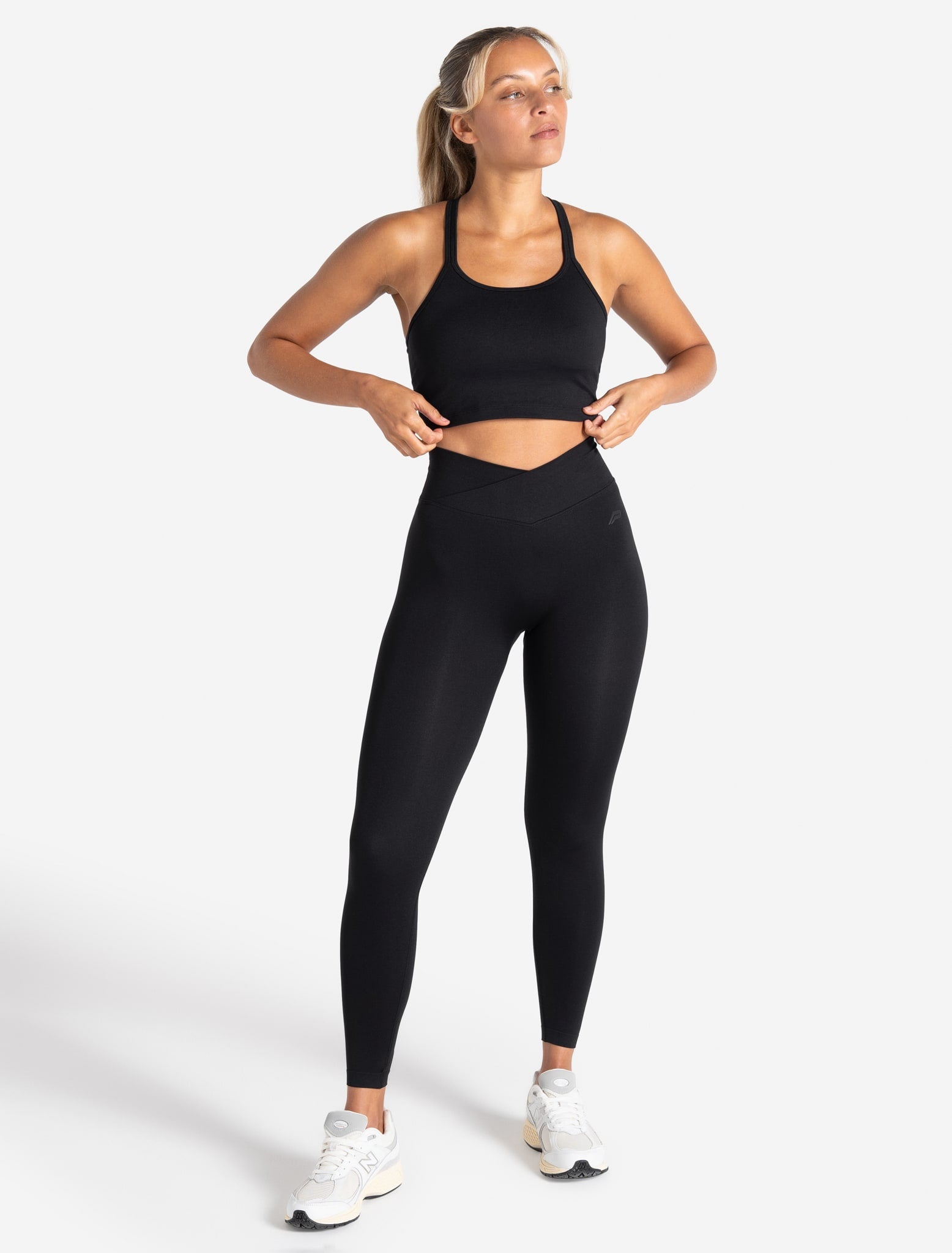 Pursue Fitness Black Gym Wear Sculpt Seamless Wrap Over Leggings