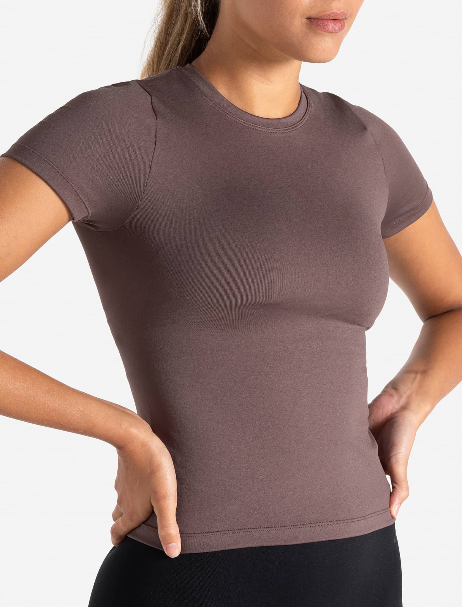 Sculpt Seamless T-Shirt - Mocha Pursue Fitness 1