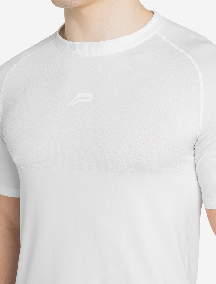 Men s Seamless T Shirt White Pursue Fitness men-s-seamless-t-shirt-white-pursue-fitness