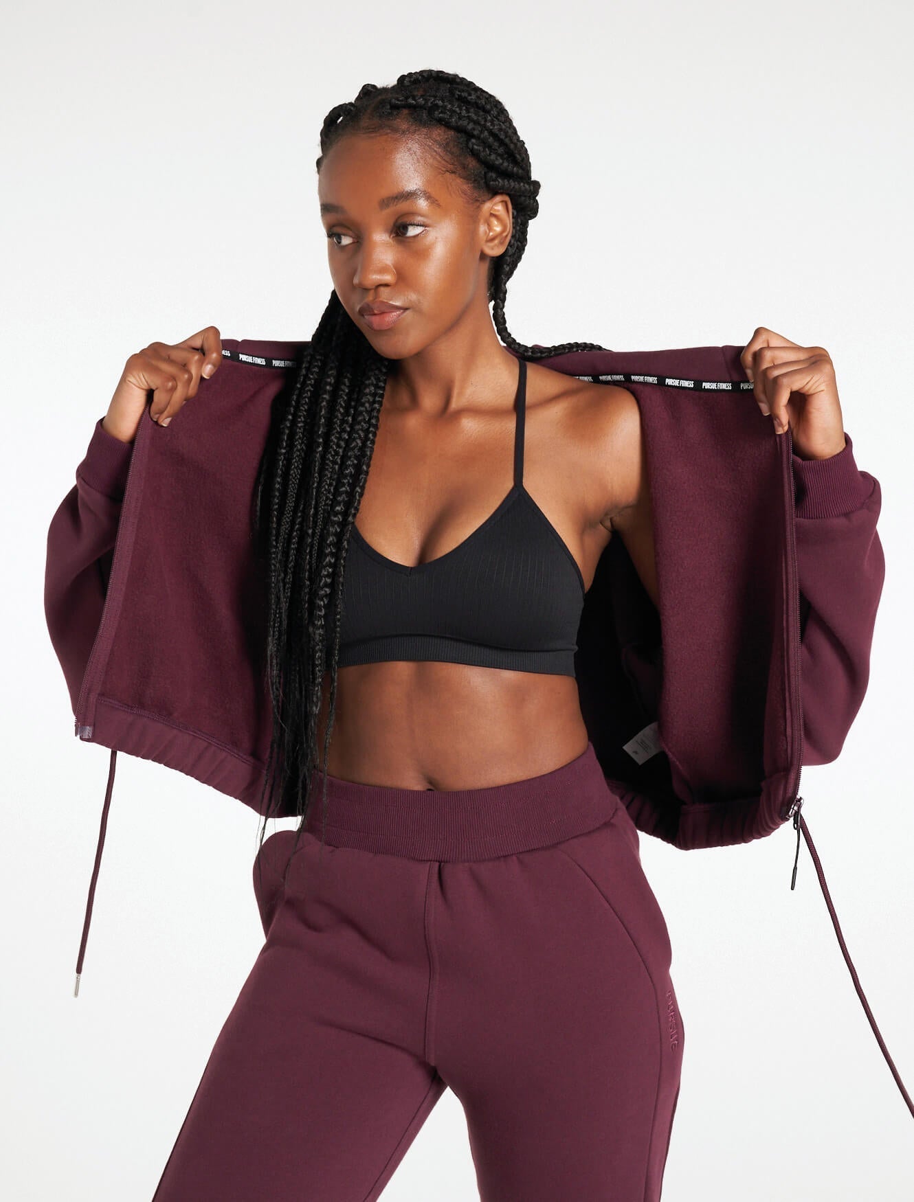 Select Crop Jacket / Black Cherry Pursue Fitness 1