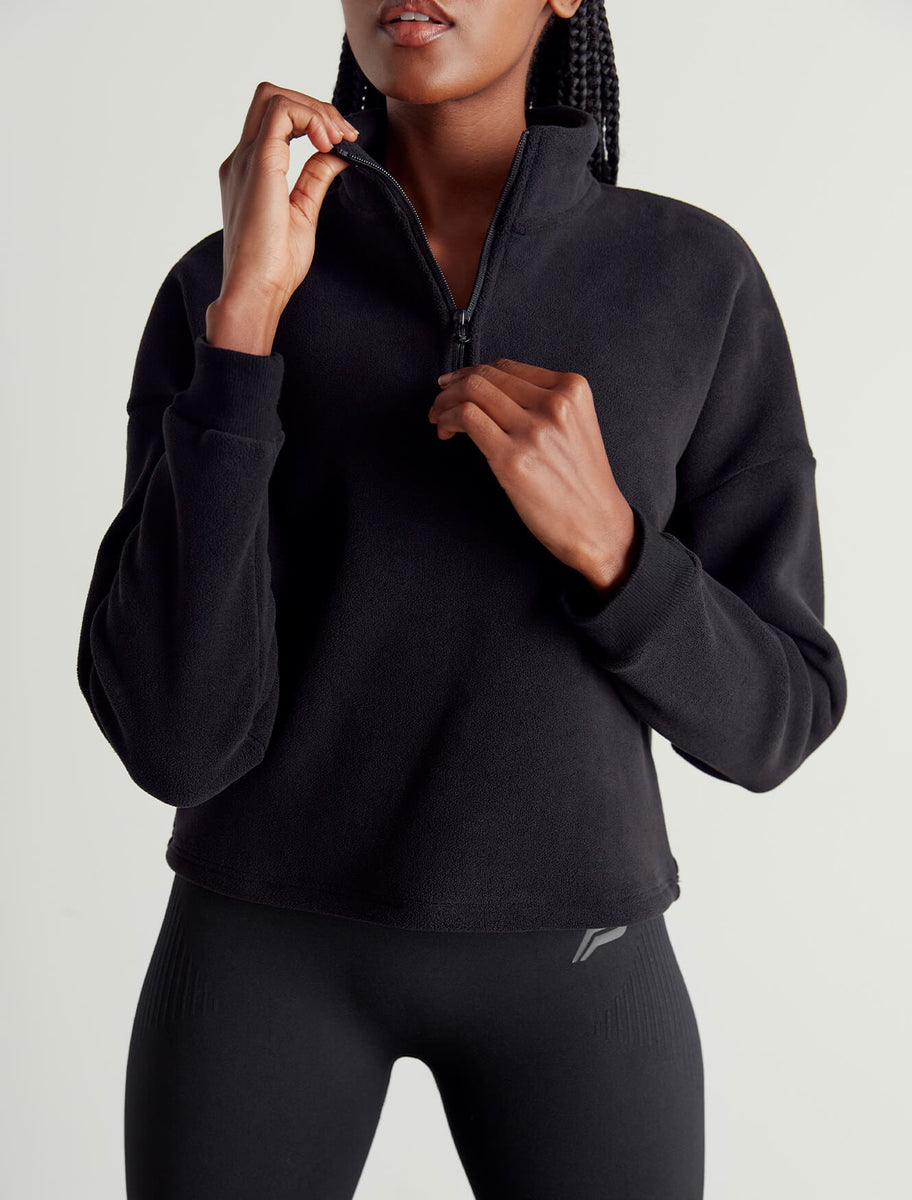 Supersoft 1/4 Zip Fleece in Black | Women's | Pursue Fitness