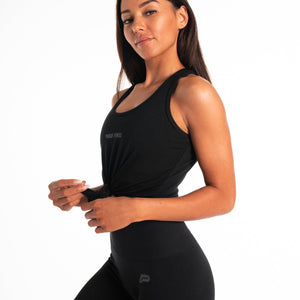 Tied Cropped Tank / Black Pursue Fitness 1