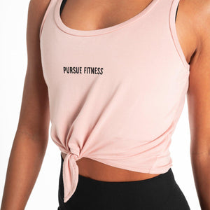Tied Cropped Tank / Light Pink Pursue Fitness 2