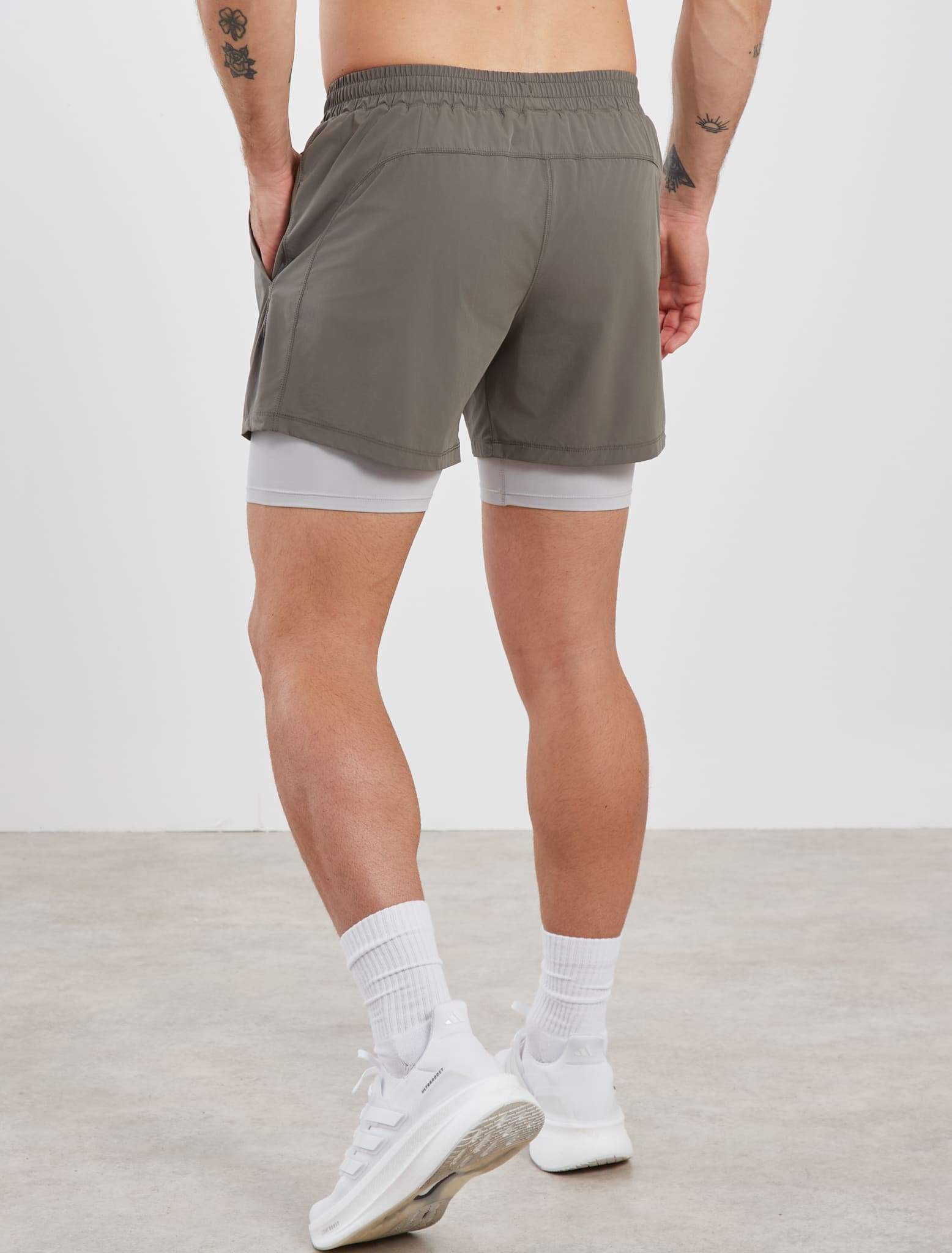 Training 5" 2-in-1 Shorts - Light Grey Pursue Fitness 2