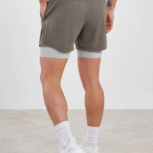 Training 5" 2-in-1 Shorts - Light Grey Pursue Fitness 2