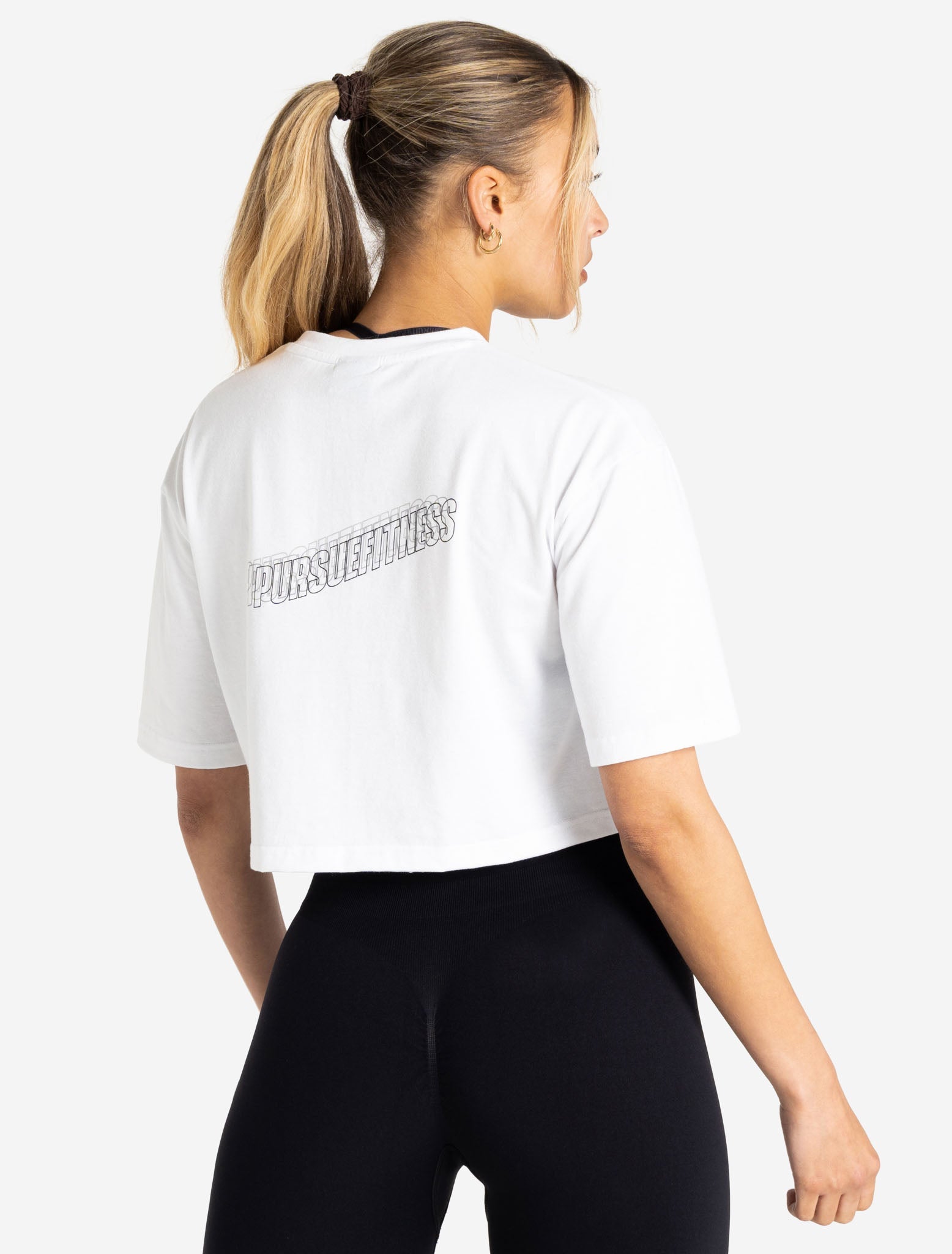 Wave Crop T-Shirt / White Pursue Fitness 1