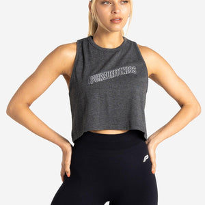 Wave Crop Tank / Charcoal Marl Pursue Fitness 1