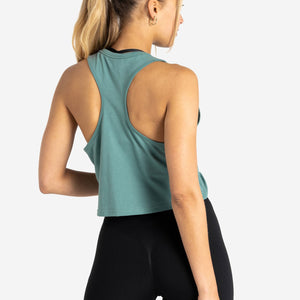 Wave Crop Tank / Teal Pursue Fitness 2