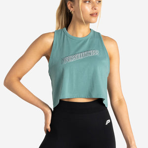 Wave Crop Tank / Teal Pursue Fitness 1