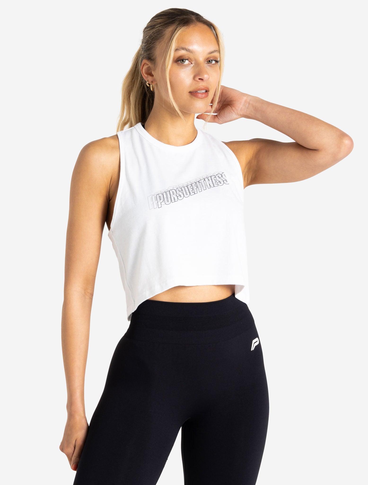 Wave Crop Tank | White | Pursue Fitness