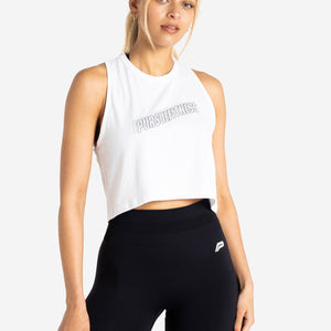 Wave Crop Tank / White Pursue Fitness 1